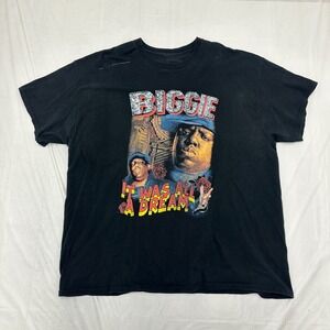 Notorious B.I.G. Shirt Mens 2XL Black Cotton It Was‎ All A Dream Hip Hop Rap